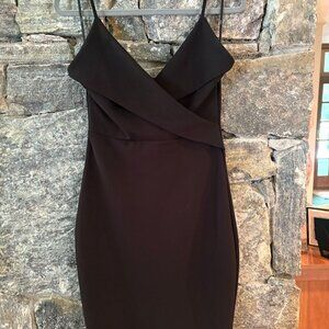 LULUS LITTLE BLACK DRESS- SPAGHETTI STRAP SURPLICE SHEATH DRESS SIZE MED -